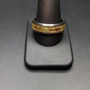 New Tungsten Carbide Arrow Gold Foil Inlay Size 12 Men's Ring